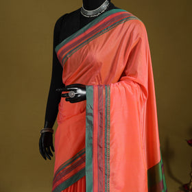 Pink - mercerized cotton ilkal saree with border 14