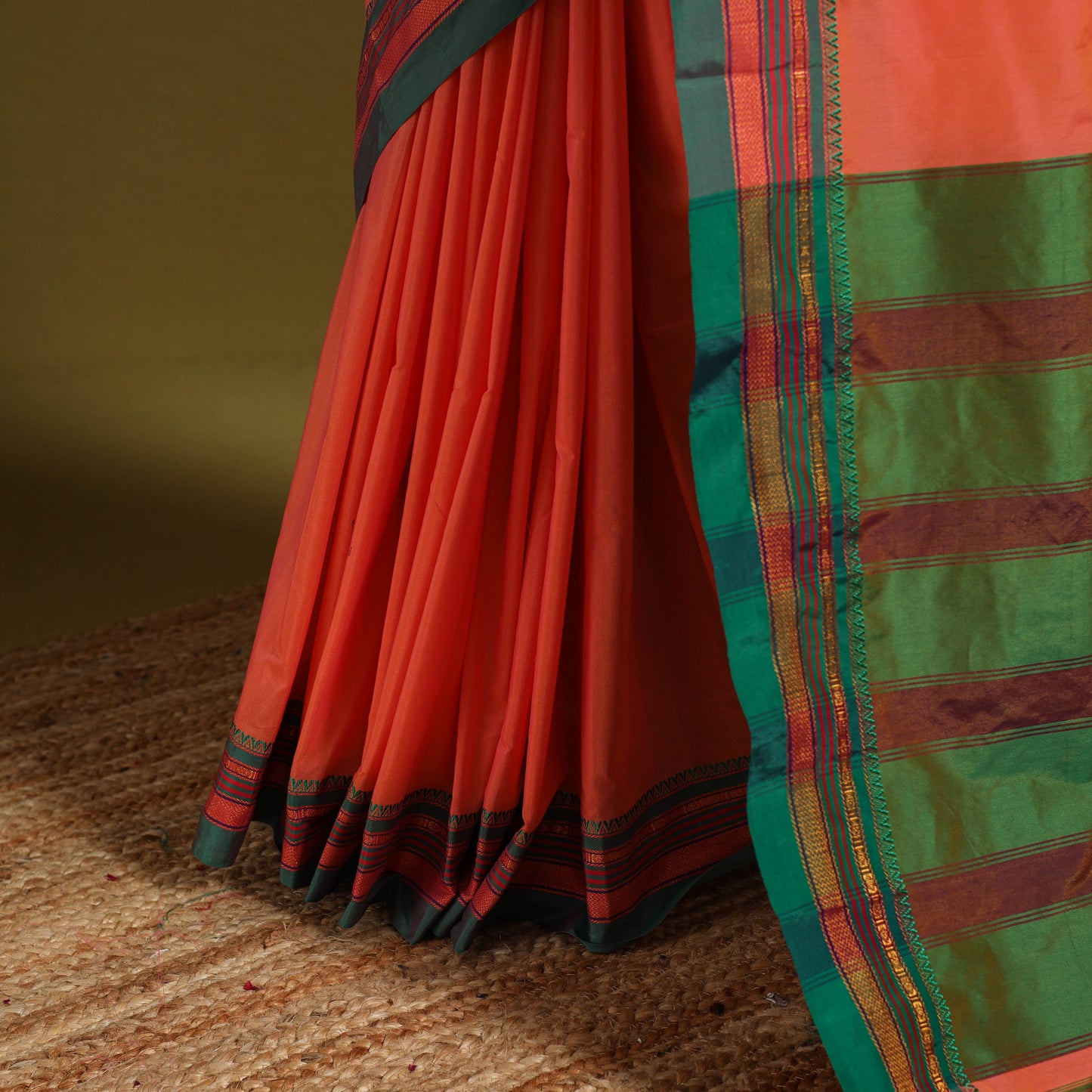 Pink - mercerized cotton ilkal saree with border 14