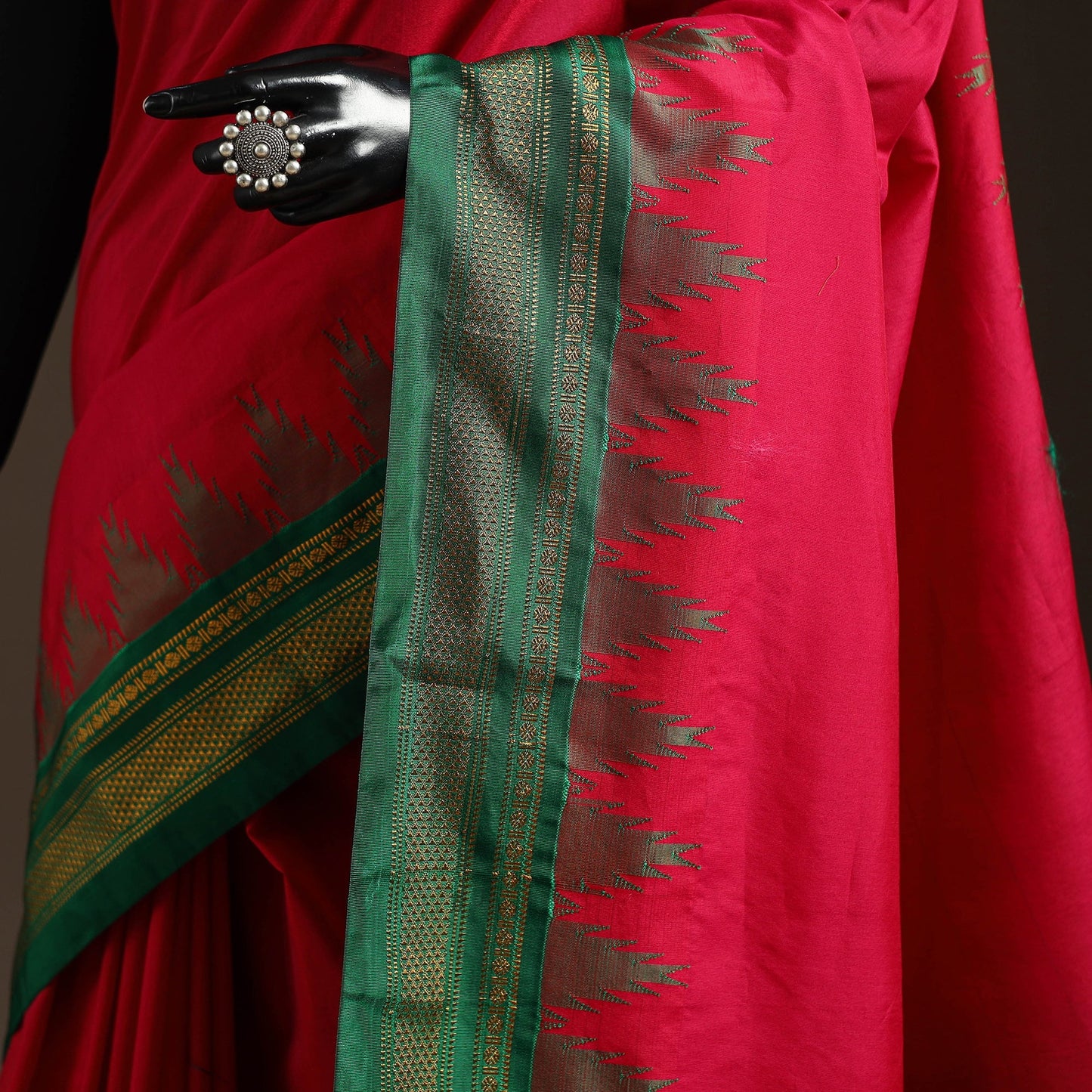 Mercerized cotton ilkal saree with chikki paras border 08