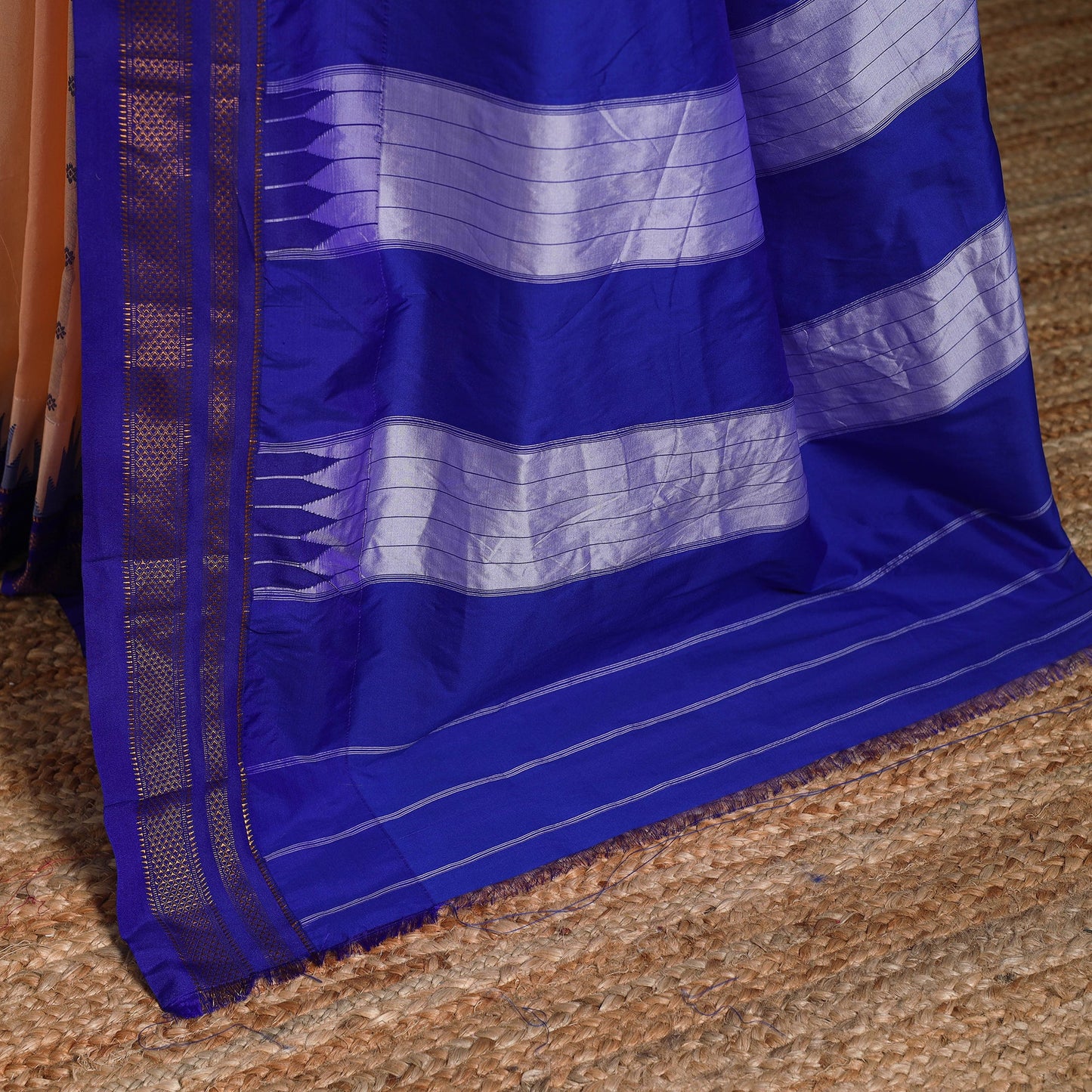 Pink - mercerized cotton thread buti ilkal saree