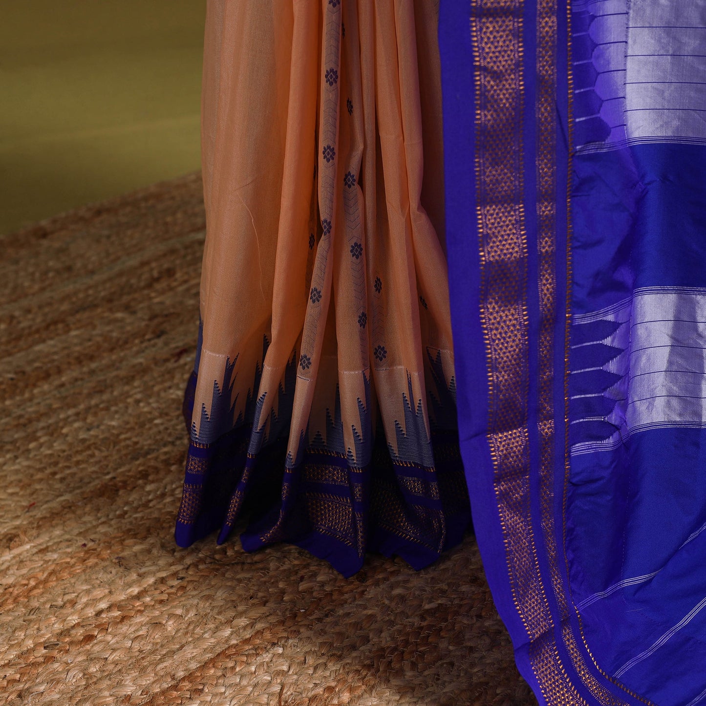 Pink - mercerized cotton thread buti ilkal saree