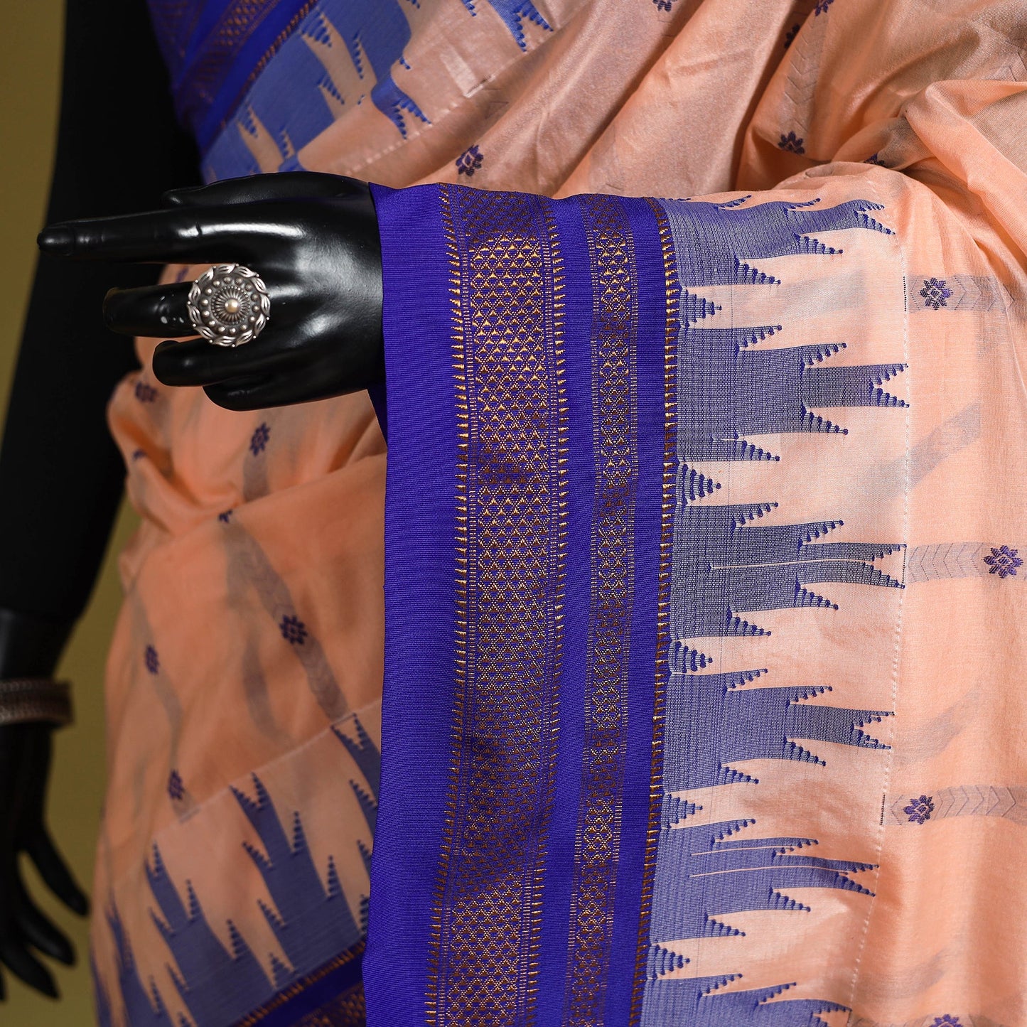 Pink - mercerized cotton thread buti ilkal saree