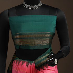 Mercerized cotton zari stripes ilkal saree with rudraksha