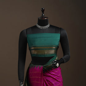 Mercerized cotton zari stripes ilkal saree with rudraksha