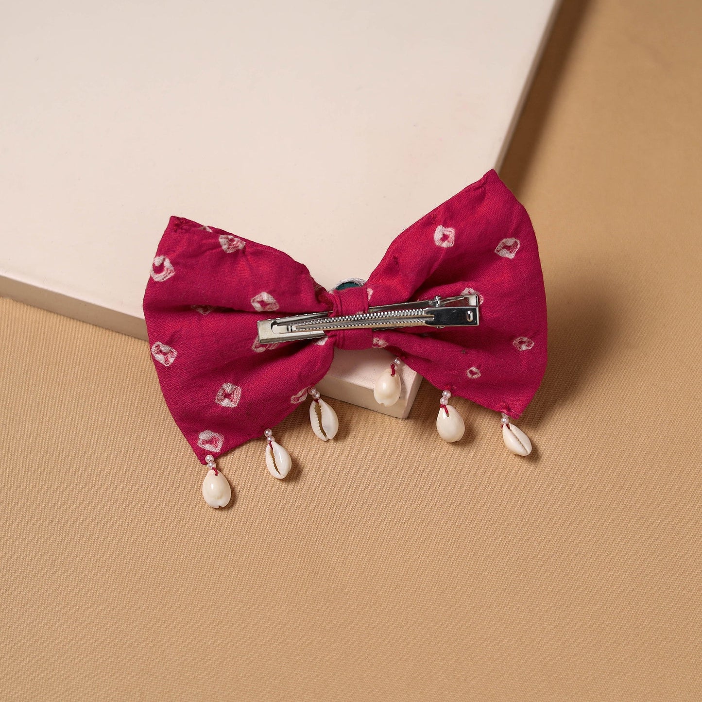 Mirror shell work women’s bow hair clip 16 - handcrafted