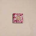 Pink - mirror work handmade fabart jute magnet 15