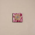 Pink - mirror work handmade fabart jute magnet 16