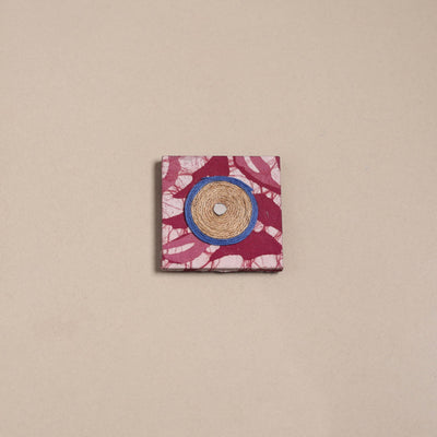 Mirror work handmade fabart jute magnet 39 - handcrafted