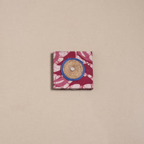 Mirror work handmade fabart jute magnet 39 - handcrafted