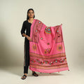 Buy Pink Mirror Work Printed Cotton Kutch Embroidery Dupatta