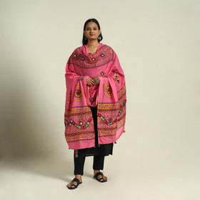 Buy Mirror Work Printed Cotton Kutch Embroidery Dupatta