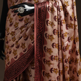 Modal silk hand bagru saree 22 - handcrafted