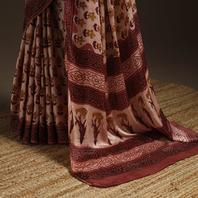 Modal silk hand bagru saree 22 - handcrafted