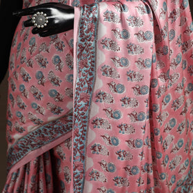 Modal silk hand sanganeri saree 03 - handcrafted