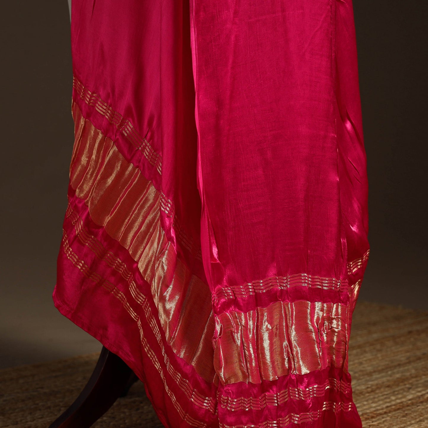Modal silk natural dyed plain dupatta with lagdi patta 02