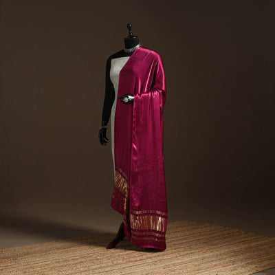 Modal silk natural dyed plain dupatta with lagdi patta 06