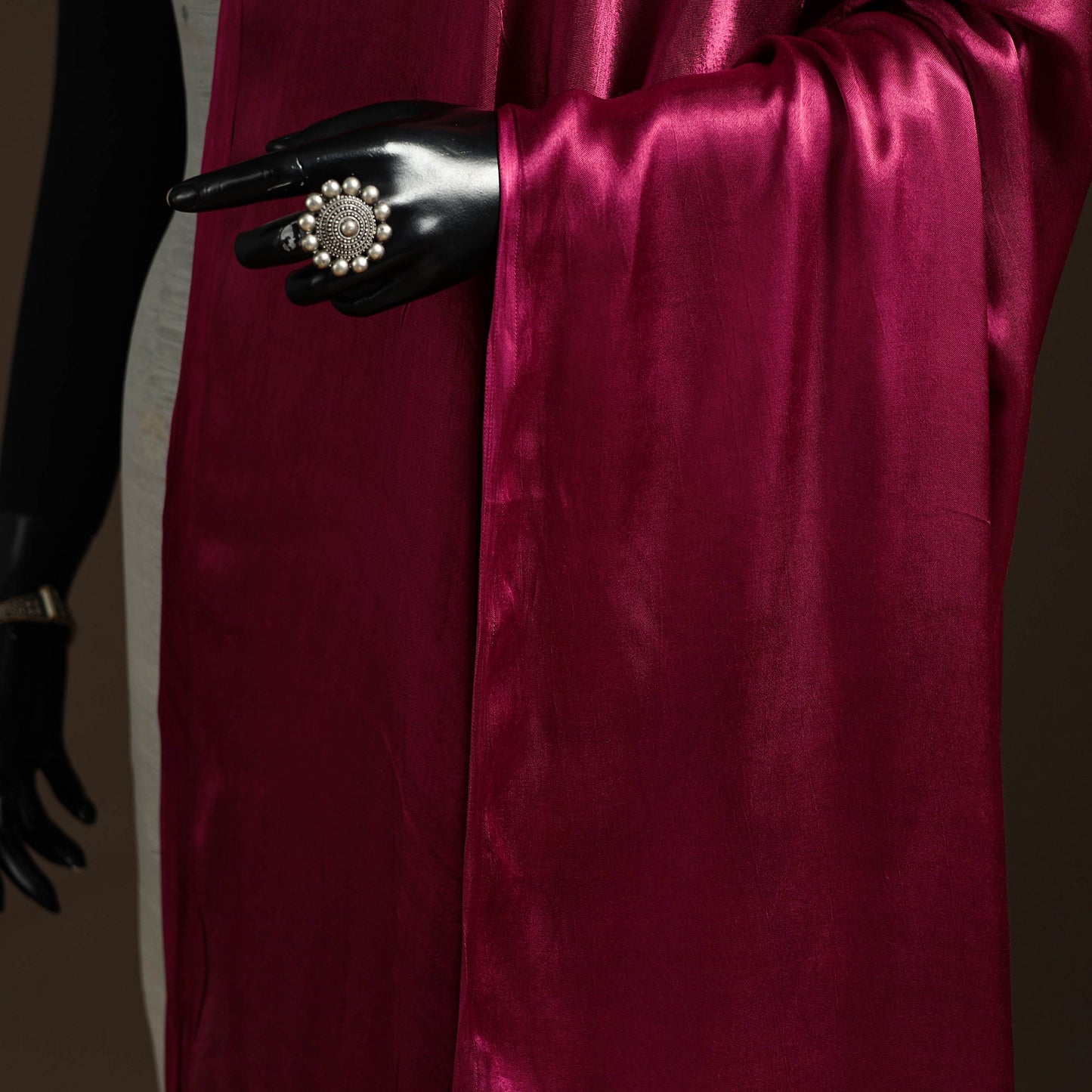 Modal silk natural dyed plain dupatta with lagdi patta 06