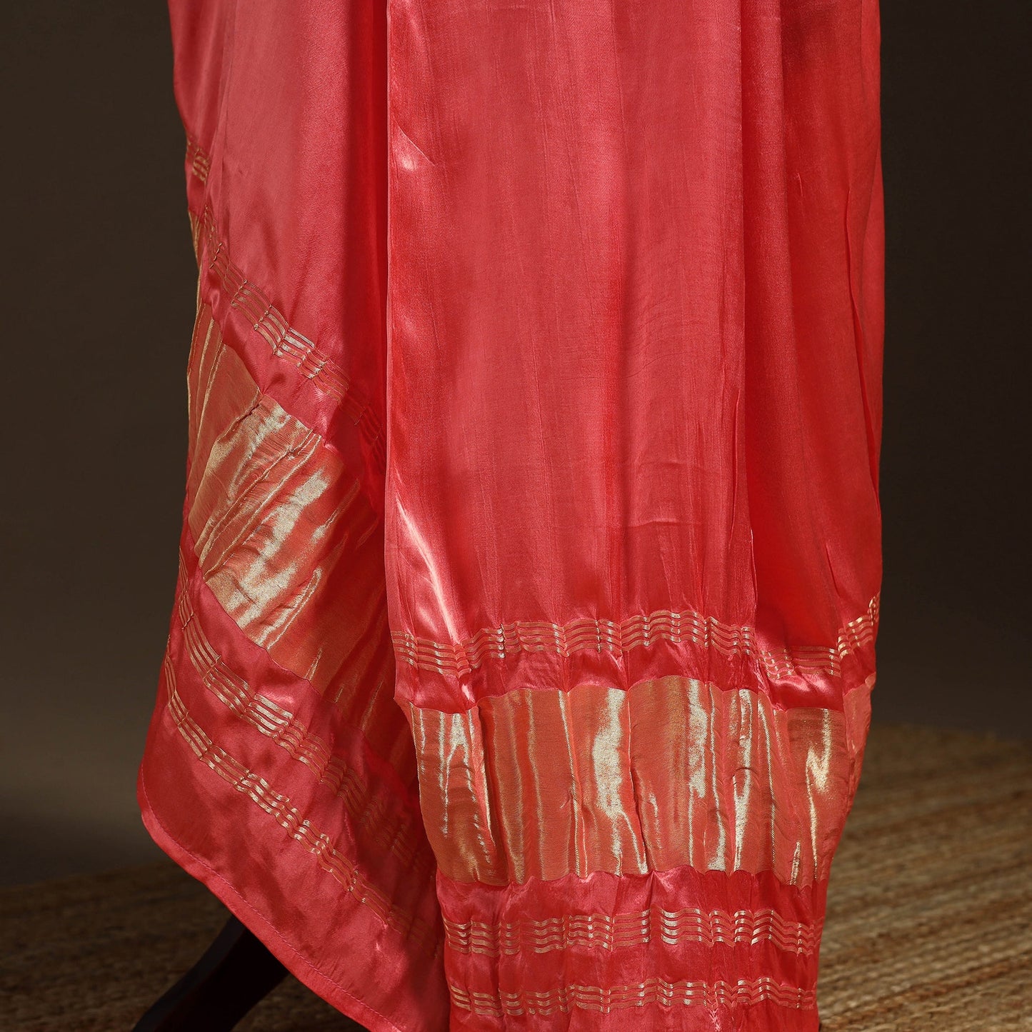 Modal silk natural dyed plain dupatta with lagdi patta 13