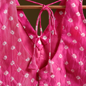 Pink - modal silk stitched tie-dye bandhani blouse 09
