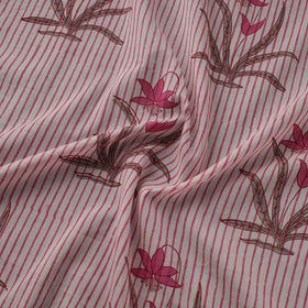 Mughal butta hand pure mul cotton sanganeri fabric 26