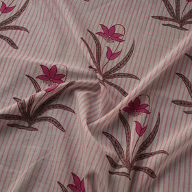Mughal butta hand pure mul cotton sanganeri fabric 31