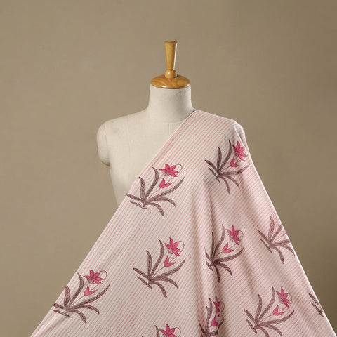 Mughal butta hand pure mul cotton sanganeri fabric 31