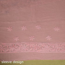 Pink - mukaish hand embroidered georgette heavy beadwork