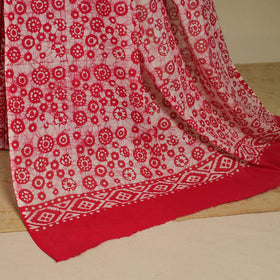 Pink - mul cotton hand batik saree 26 - handcrafted