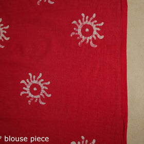 Pink - mul cotton hand batik saree 26 - handcrafted