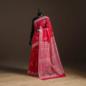 Mul cotton hand batik saree 04 - handcrafted