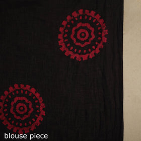 Pink - mul cotton hand batik saree 04 - handcrafted