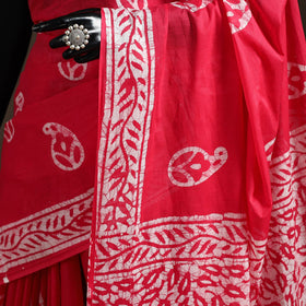 Mul cotton hand batik saree 04 - handcrafted