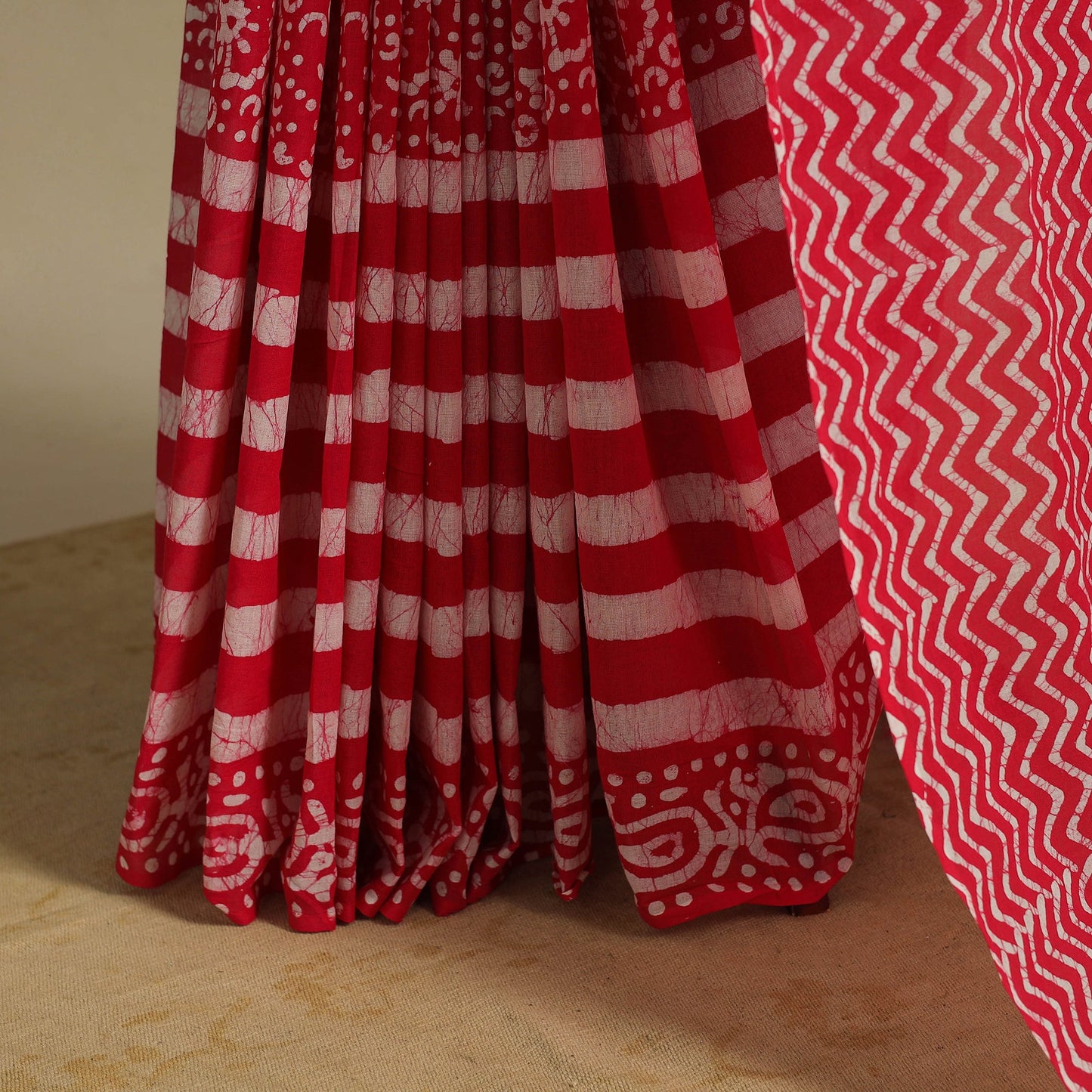 Pink - mul cotton hand batik saree 25 - handcrafted