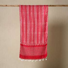 Pink - mul cotton hand batik stole with tassels 67