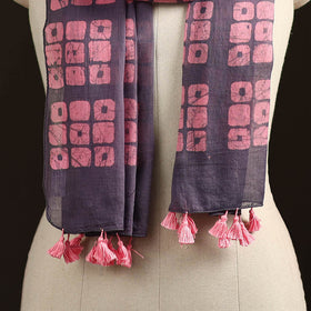 Mul cotton kutch hand batik stole with tassels 26