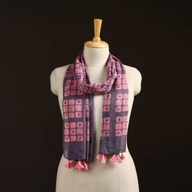 Mul cotton kutch hand batik stole with tassels 26