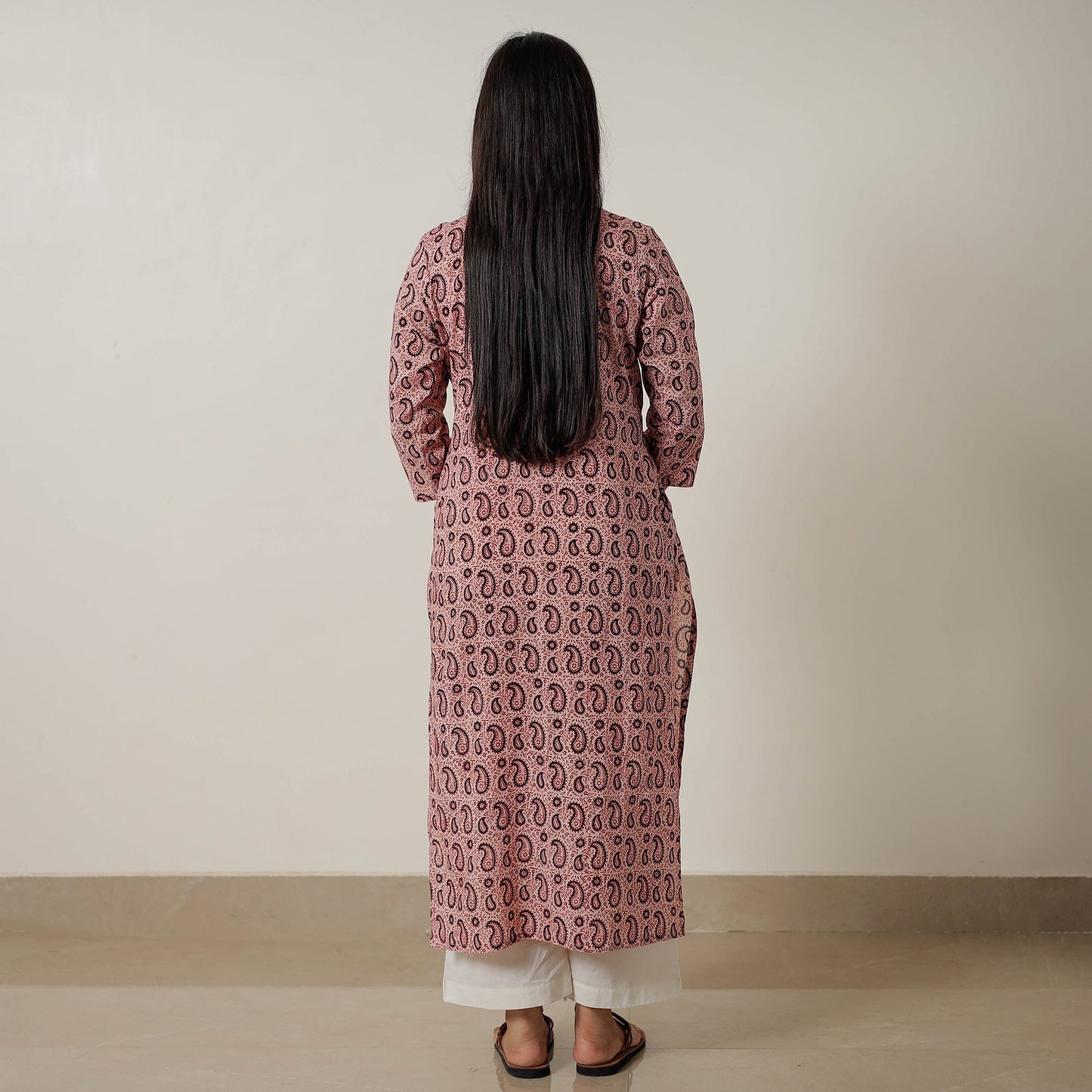 Buy Block Print Mul Cotton Straight Bagh Kurta For Women