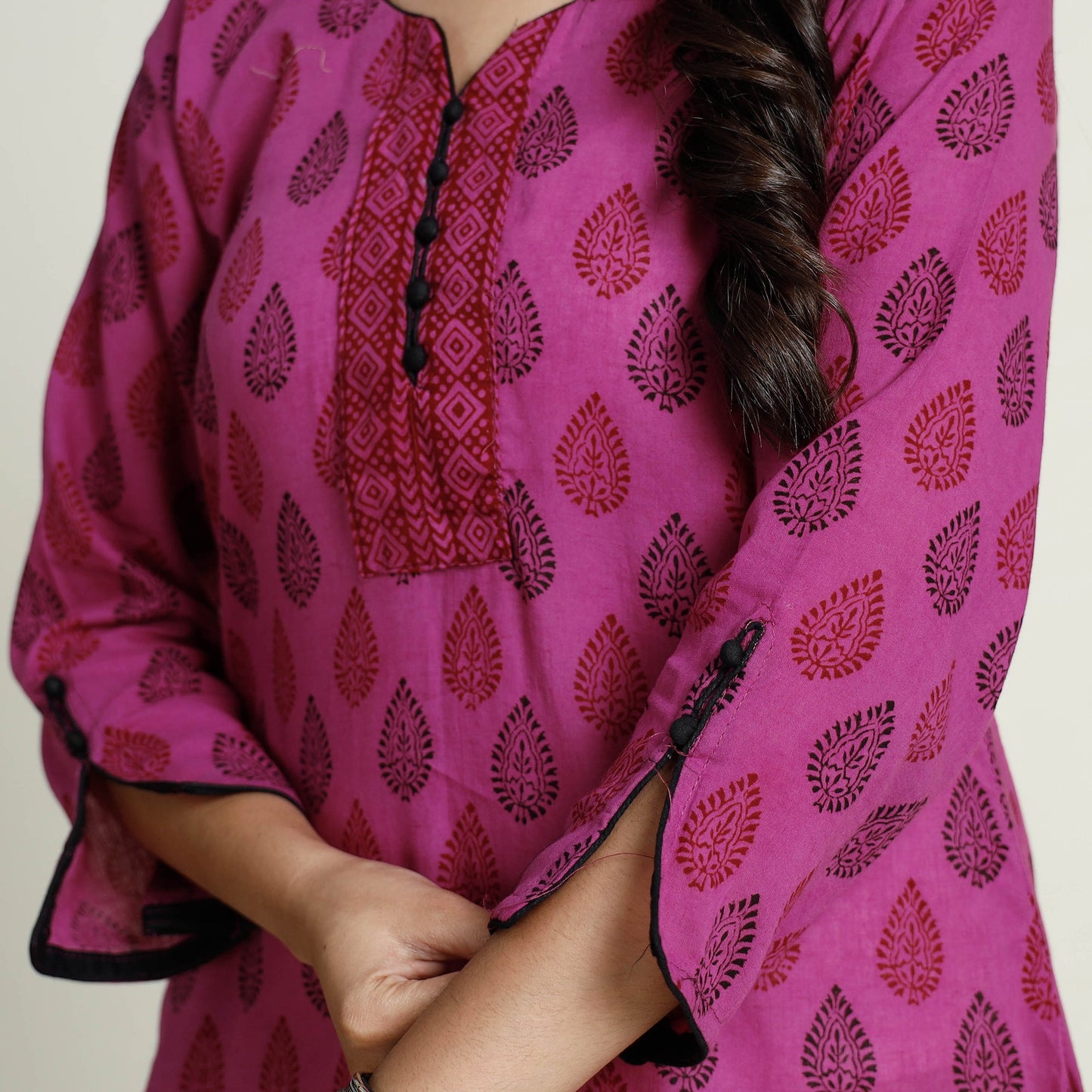 Buy Block Print Mul Cotton Straight Bagh Kurta For Women