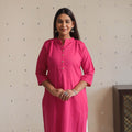  Mulmalai Cotton Plain Dyed Straight Kurta 