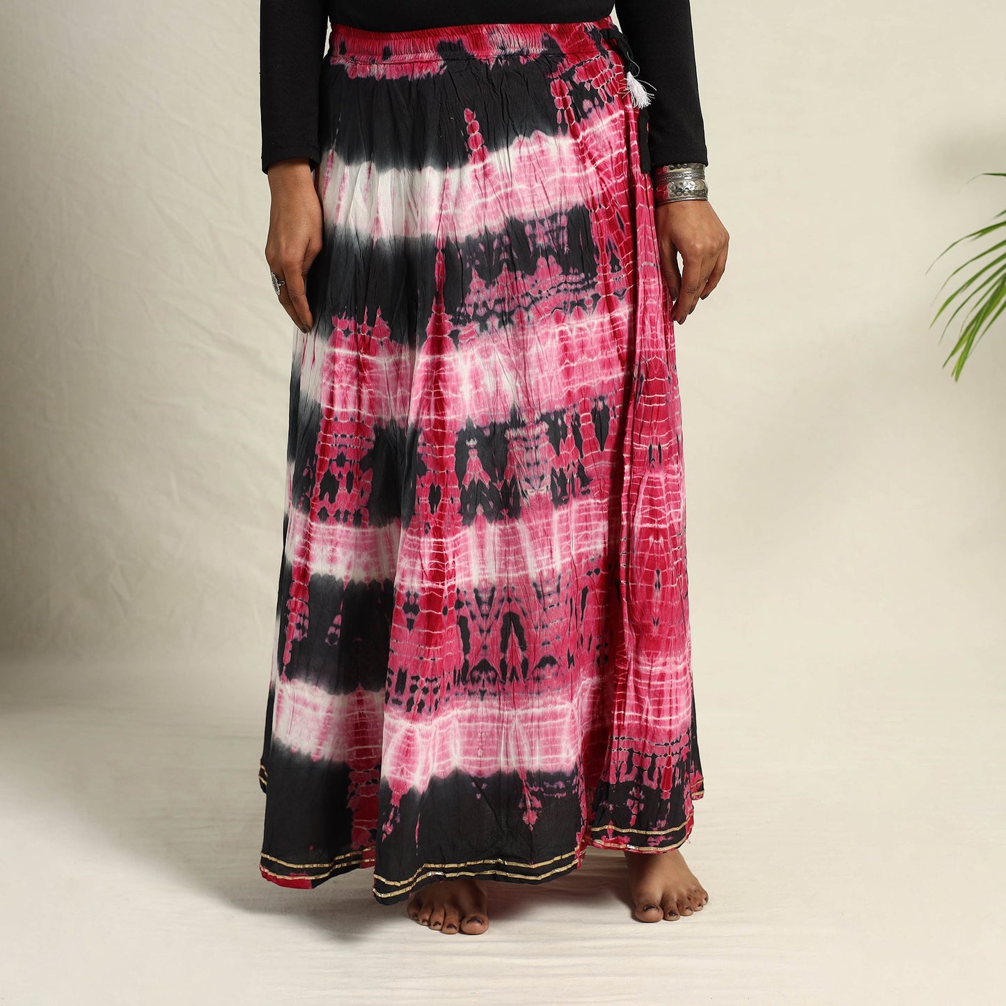 Multicolor - Cotton Long Shibori Tie-Dye Skirt 14