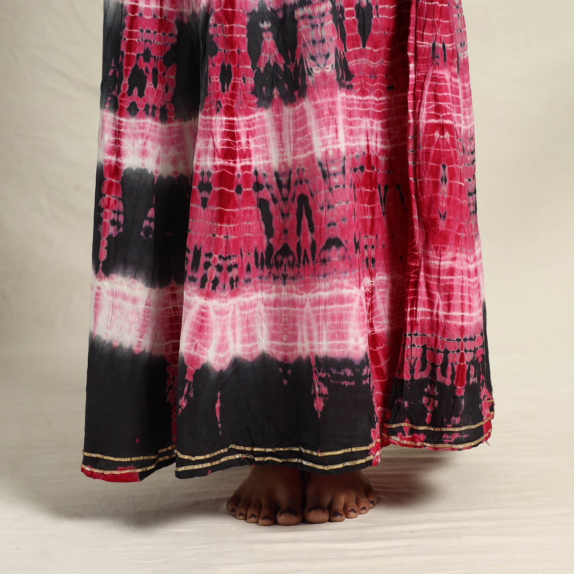 Multicolor - Cotton Long Shibori Tie-Dye Skirt 14