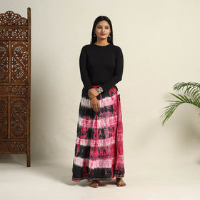 Multicolor - Cotton Long Shibori Tie-Dye Skirt 14