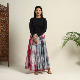Buy Multicolor Cotton Long Shibori Tie-Dye Skirt