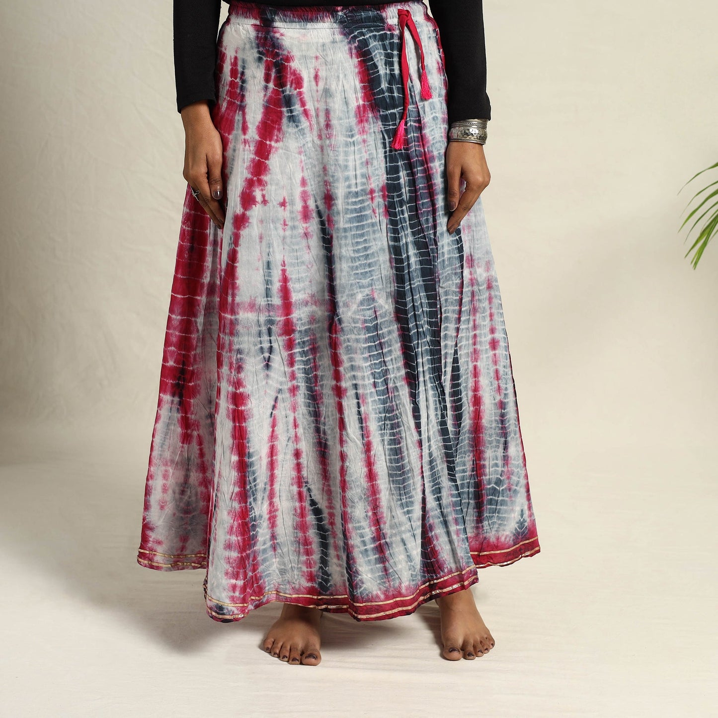 Buy Multicolor Cotton Long Shibori Tie-Dye Skirt