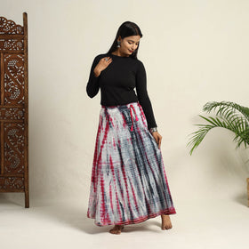 Buy Multicolor Cotton Long Shibori Tie-Dye Skirt