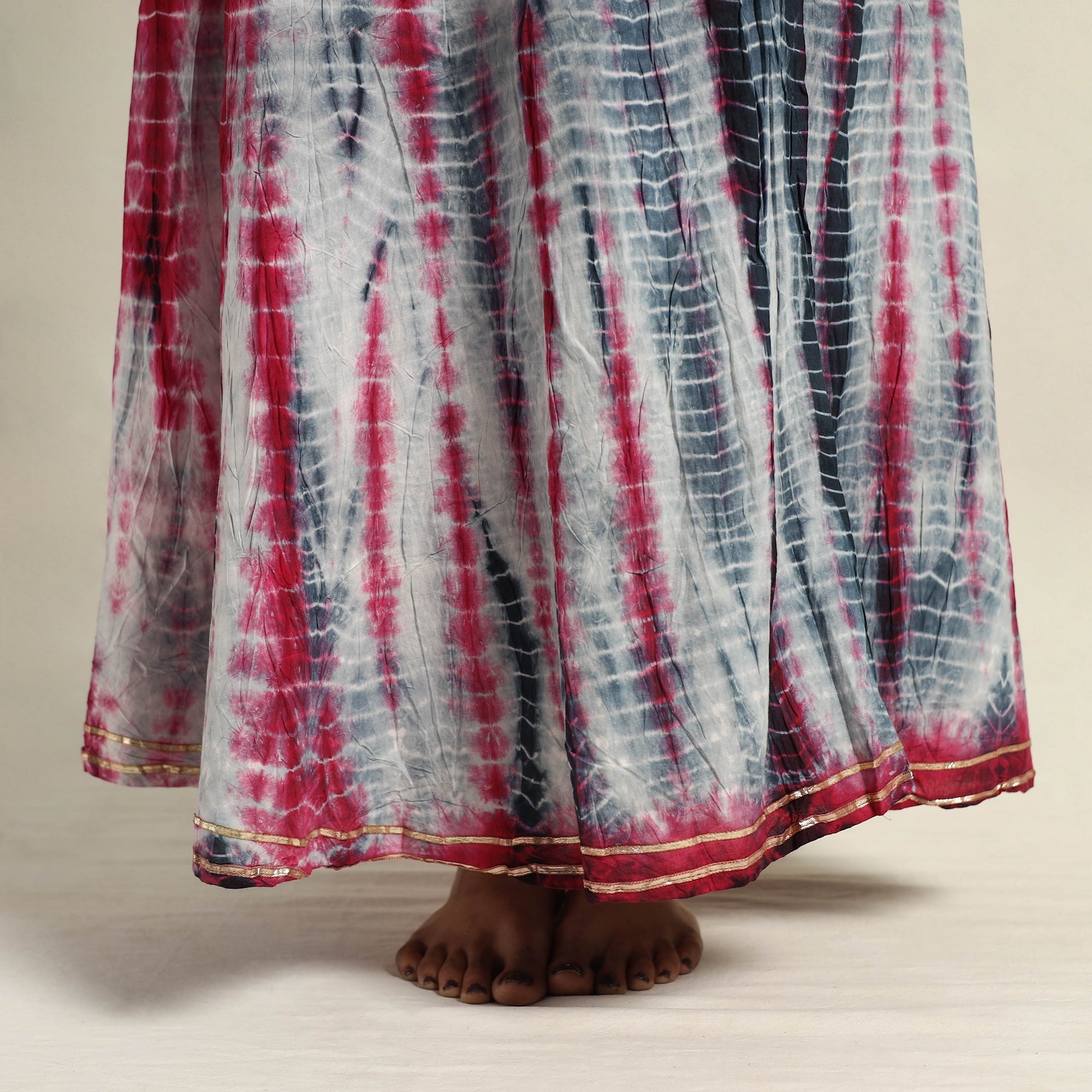 Buy Multicolor Cotton Long Shibori Tie-Dye Skirt