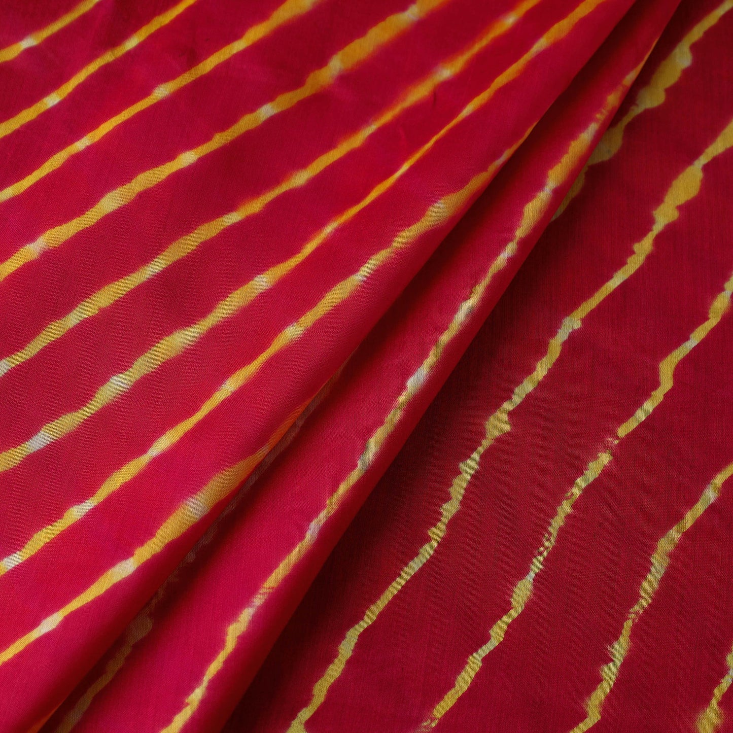 Multicolour Leheriya Tie-Dye Chanderi Silk Fabric Online | iTokri