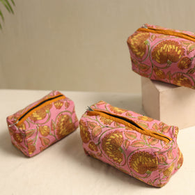  Pink Multipurpose Handmade Toiletry Bags (Set of 3)