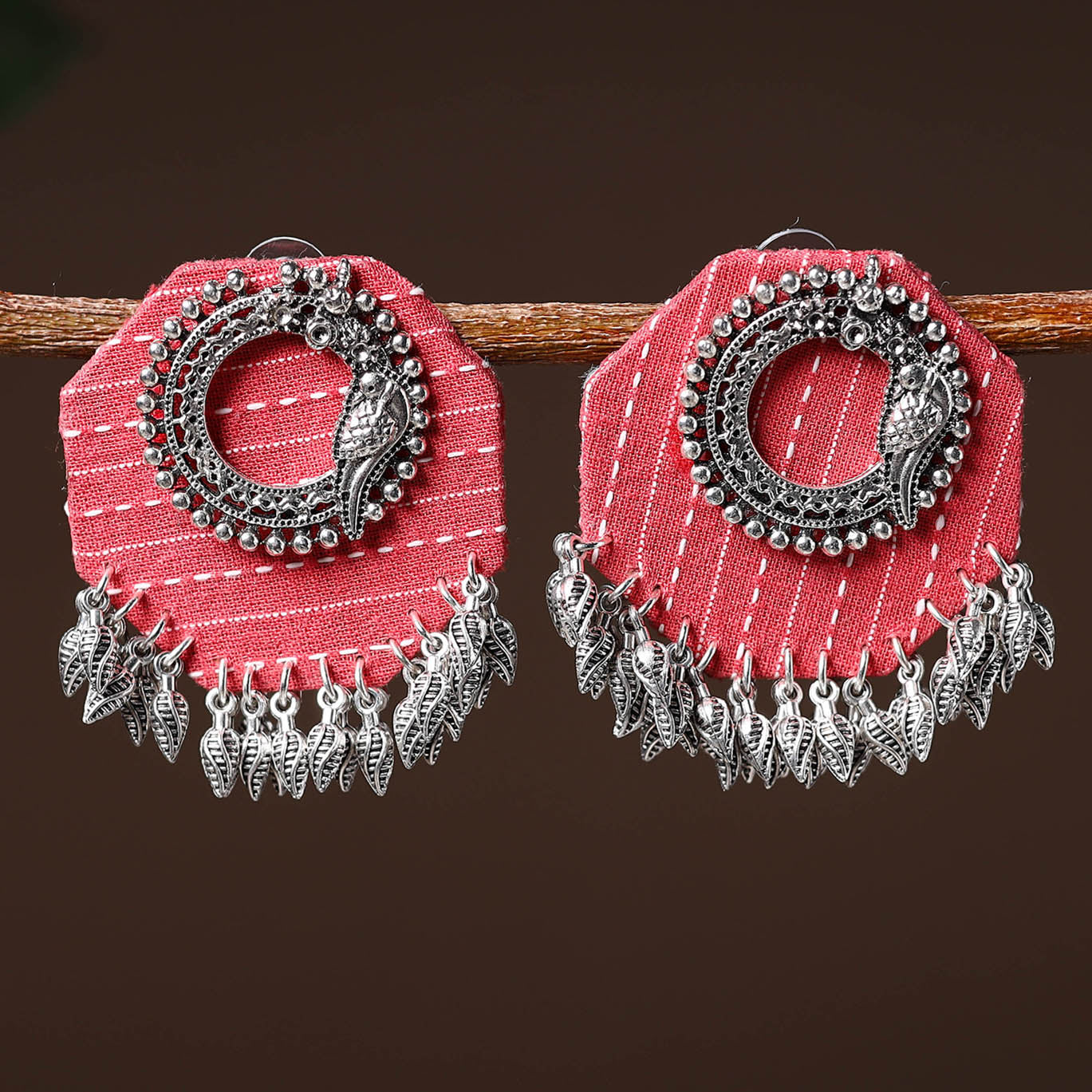 Pink - naimat handcrafted gs fabart earrings