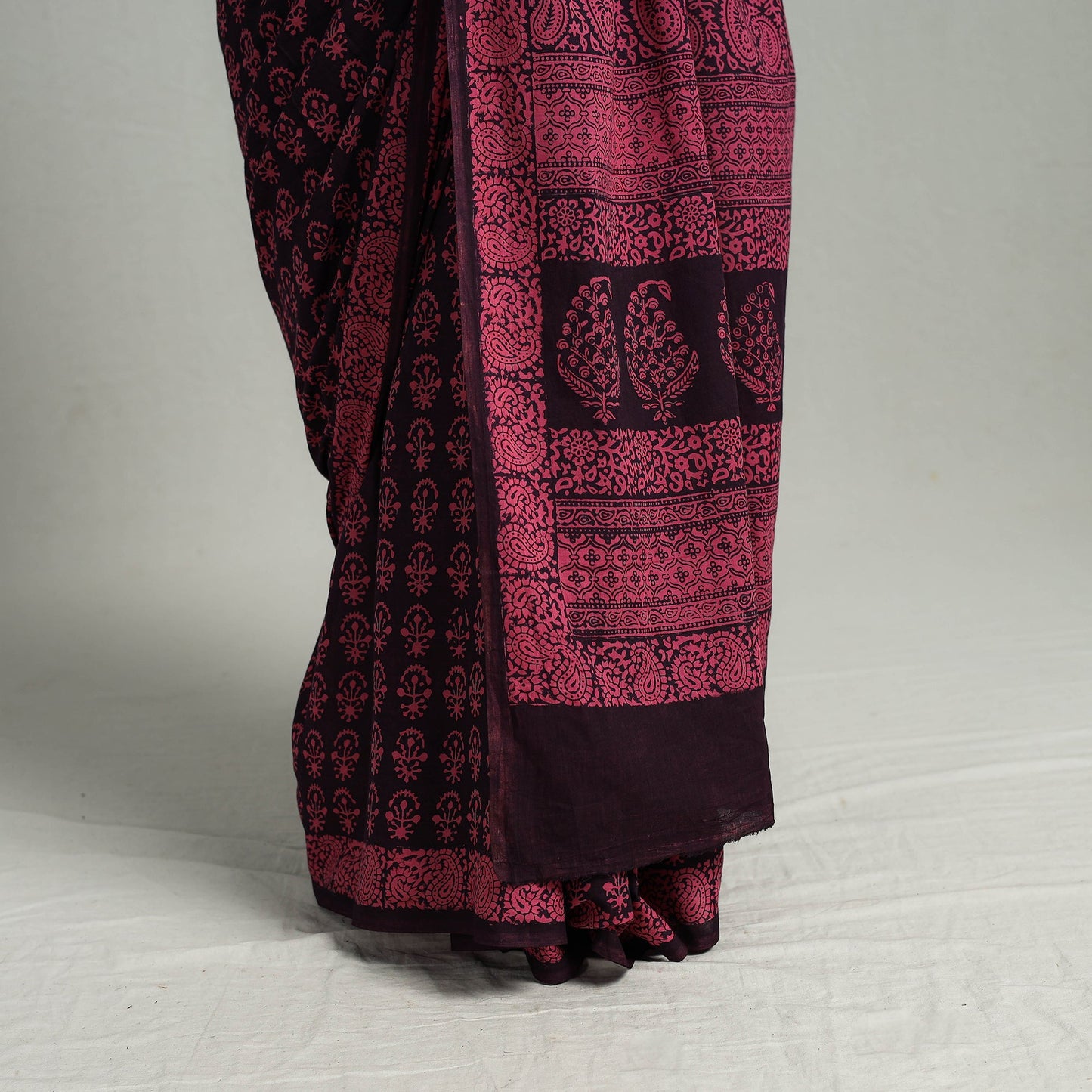 Pink Bagh Print Cotton Saree Online from Madhya Pradesh 